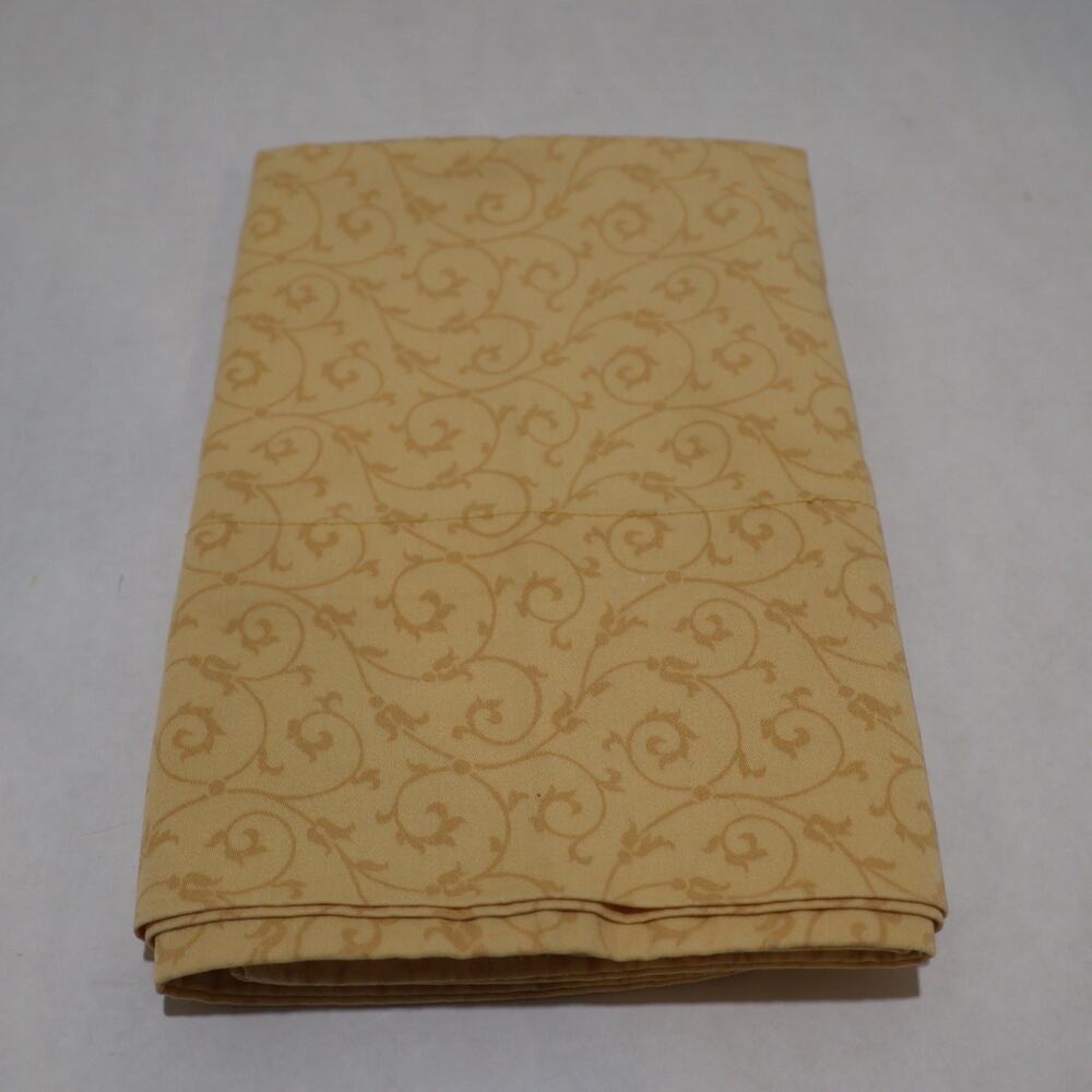 Charter Club King Pillowcase 100% Cotton Sateen Scroll Pattern Yellow